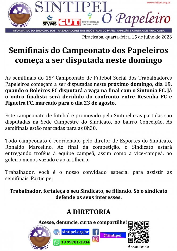 Semifinais do Campeonato dos Papeleiros começa a ser