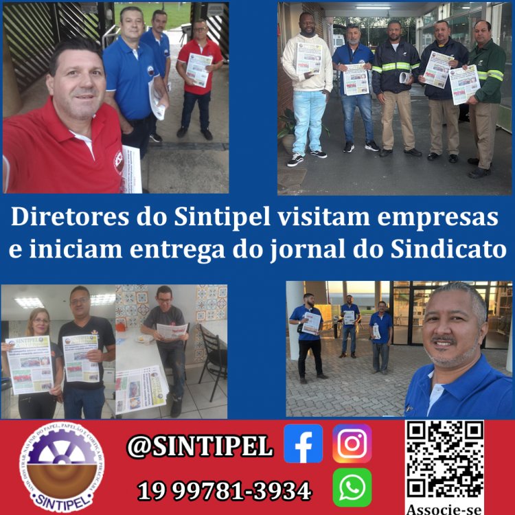 Diretores do Sintipel visitam empresas e iniciam entrega do jornal do Sindicato
