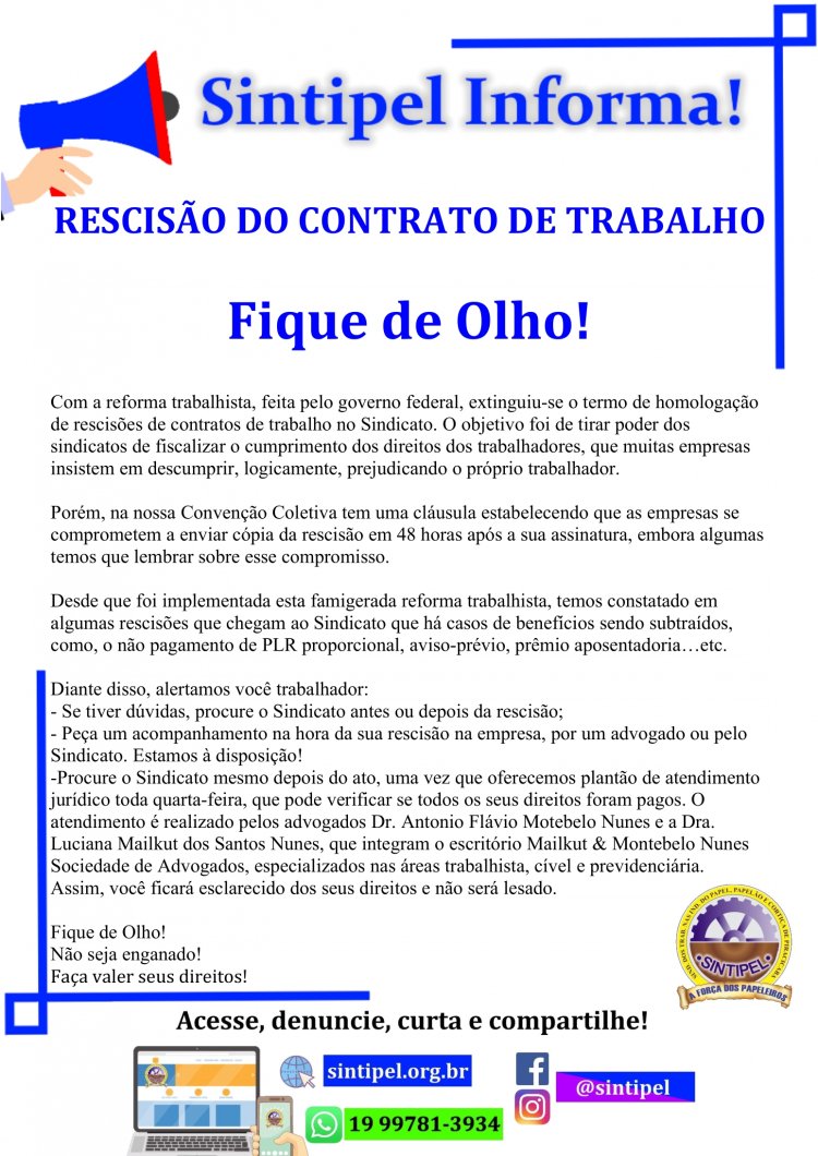 RESCISÃO DO CONTRATO DE