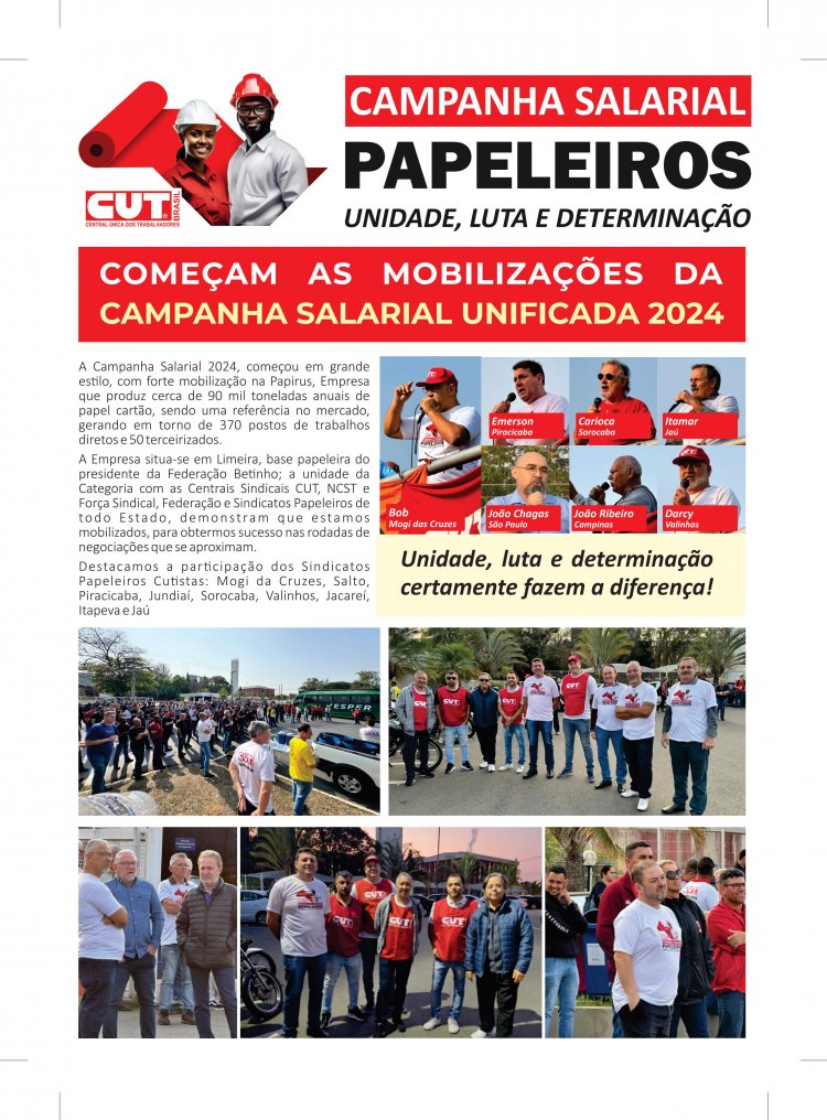 JORNAL CAMPANHA SALARIAL PAPELEIROS CUT