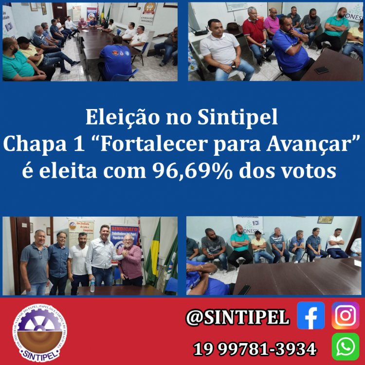 Eleição no Sintipel Chapa 1 ?Fortalecer para Avançar? é eleita
