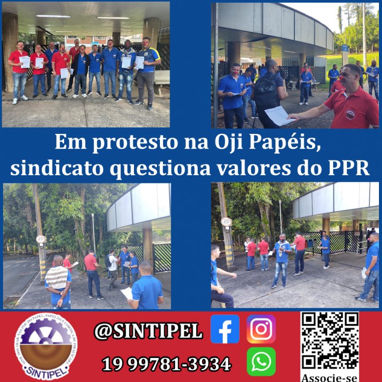 Em protesto na Oji Papéis, sindicato questiona valores do PPR