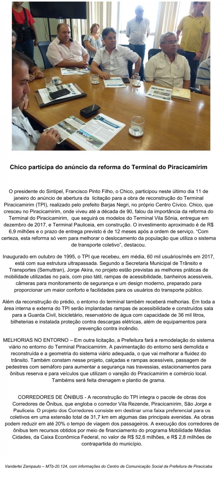 Chico participa do anúncio da reforma do Terminal do