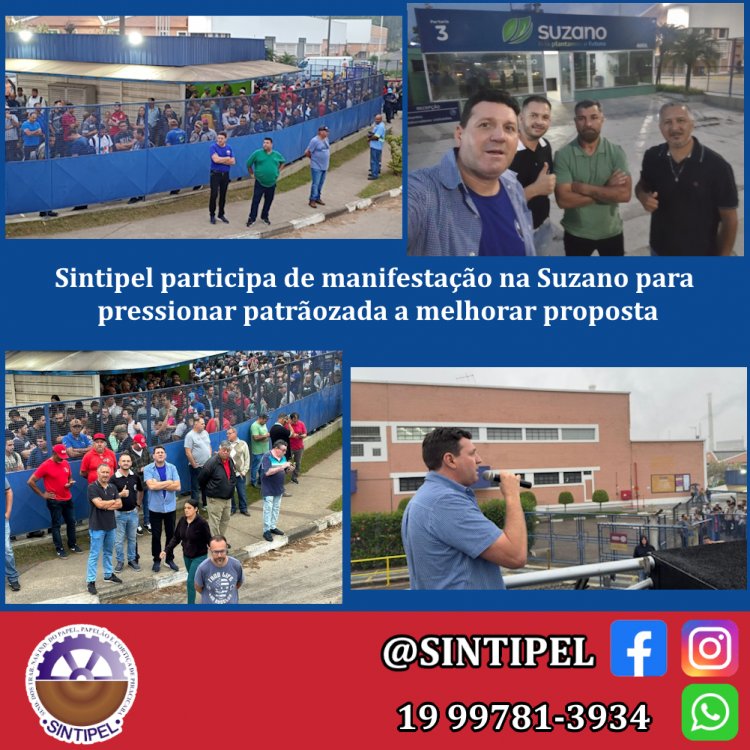 Sintipel participa de manifestação na Suzano para pressionar