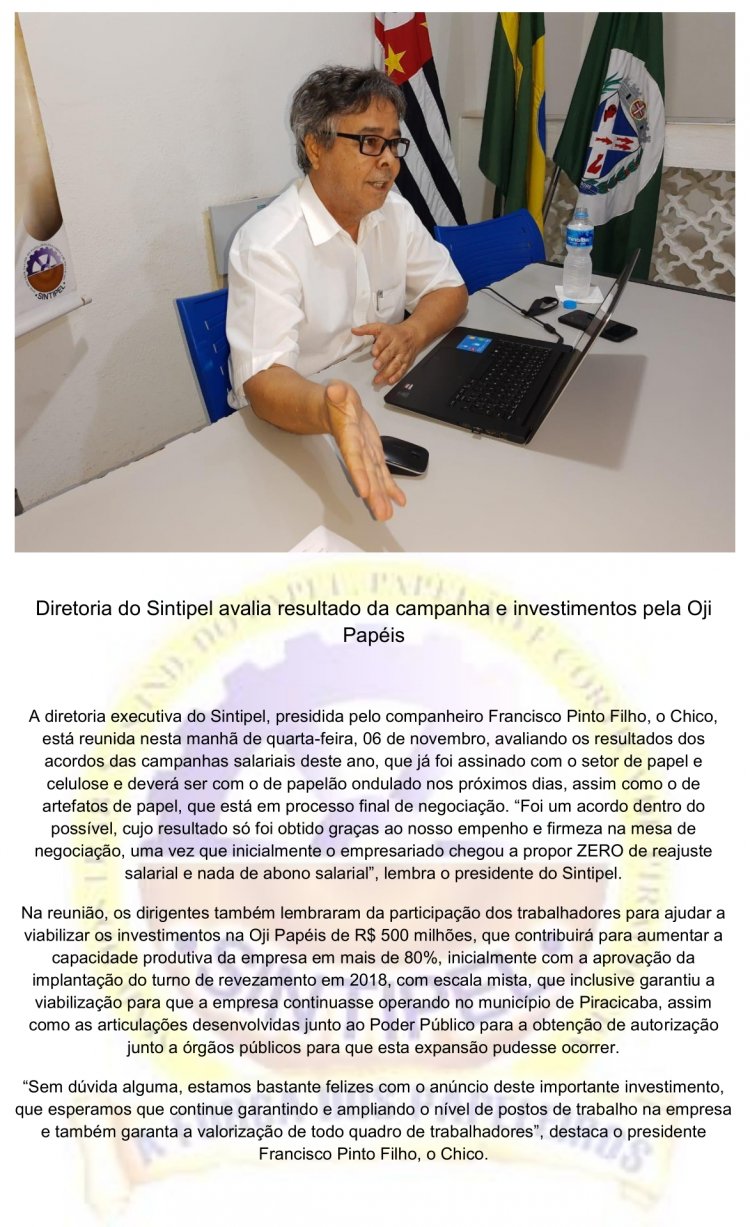 Diretoria do Sintipel avalia resultado da campanha e investimentos