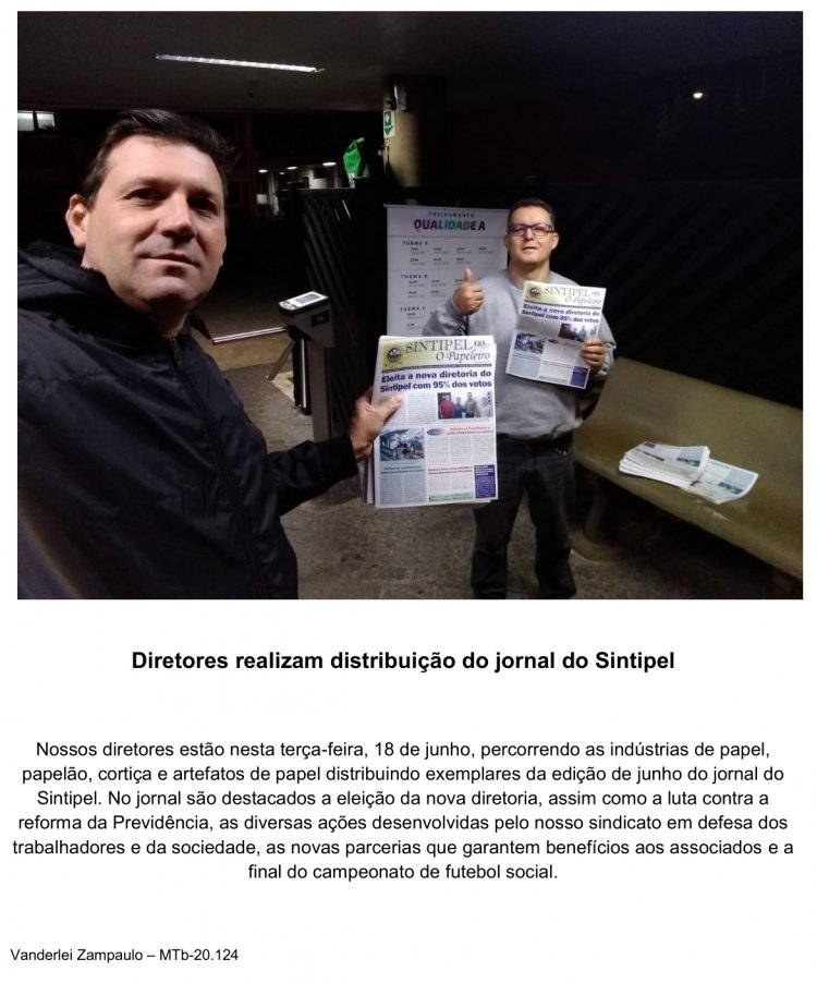 Diretores realizam distribuição do jornal do