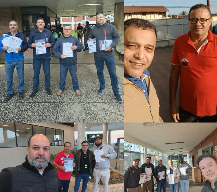 Diretores do Sintipel percorrem as empresas informando e mobilizando trabalhadores para
