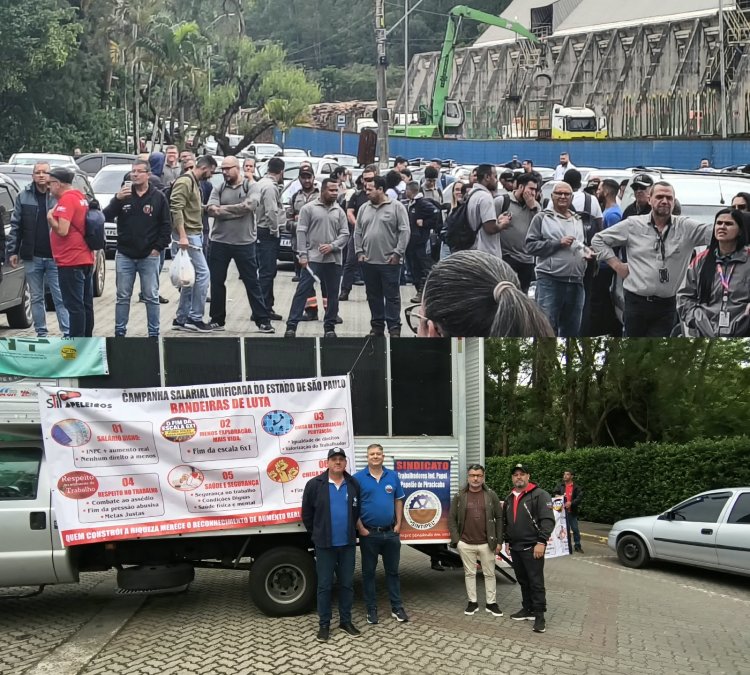 Diretores do Sintipel participam de grande manifestação na Suzano, em