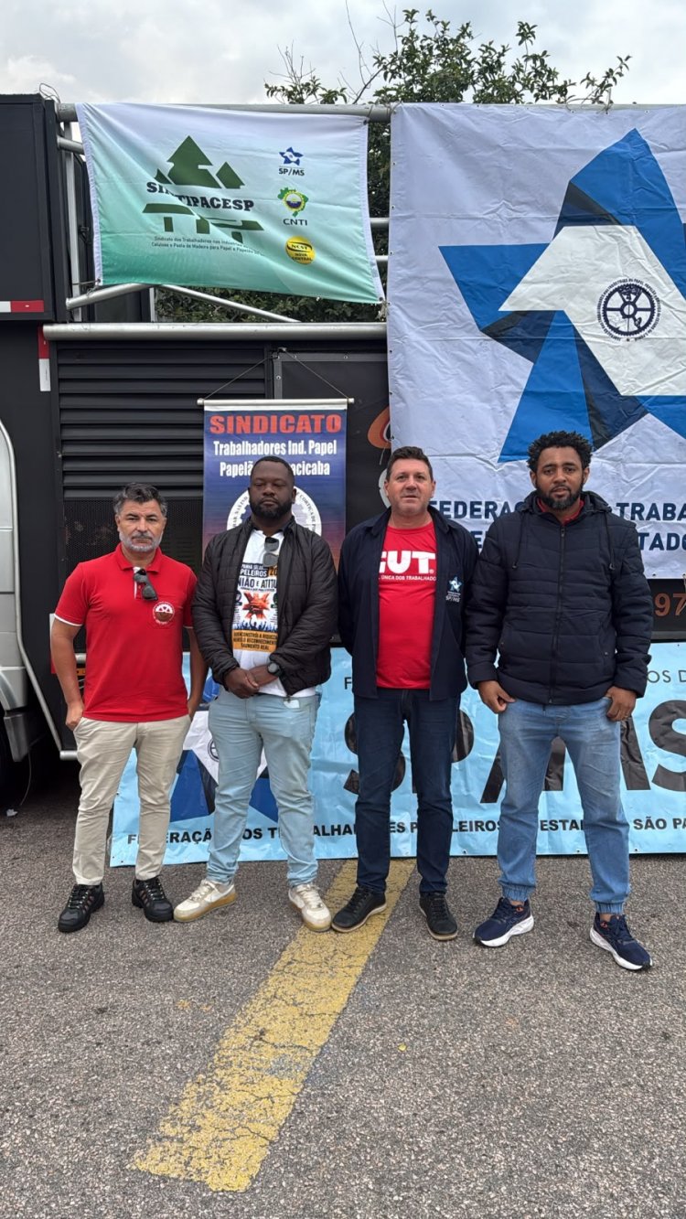 Sintipel participa de mobilização dos trabalhadores na Klabin, em