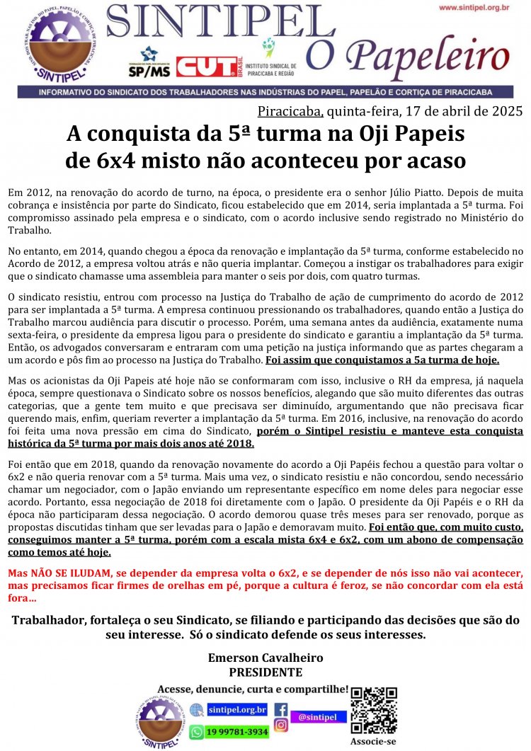 A conquista da 5ª turma na Oji Papeis de 6x4 misto não aconteceu por acaso