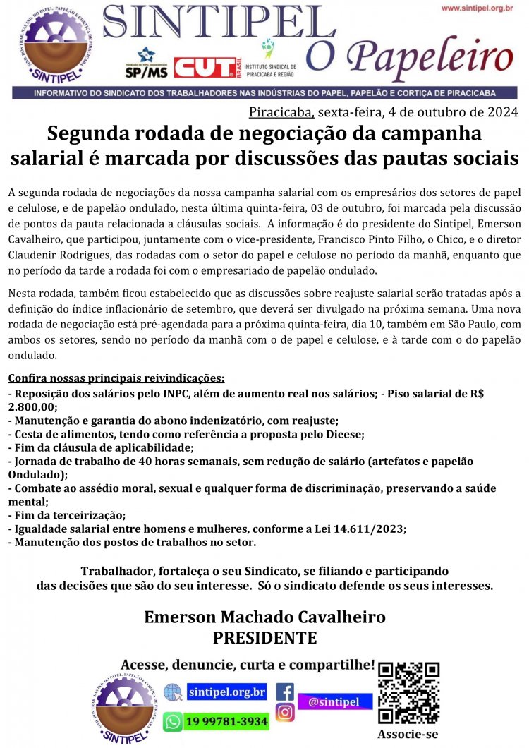 Segunda rodada de negociação da campanha salarial é marcada por