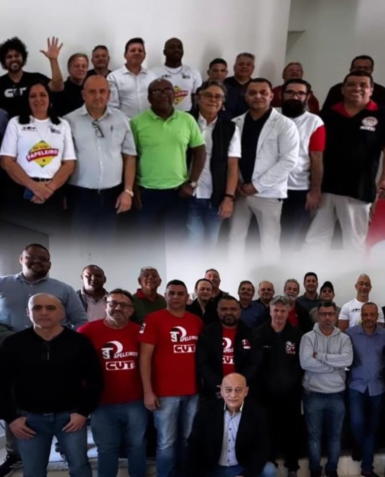 Diretores do Sintipel no seminário de sindicatos da CUT que discutiu o início da