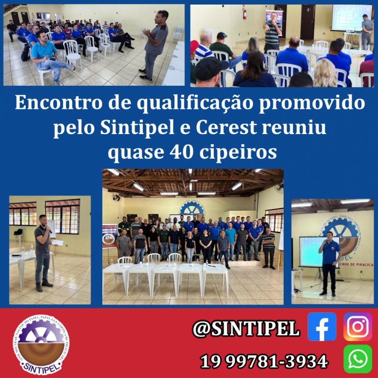Encontro de qualificação promovido pelo Sintipel e Cerest reuniu quase 40 cipeiros